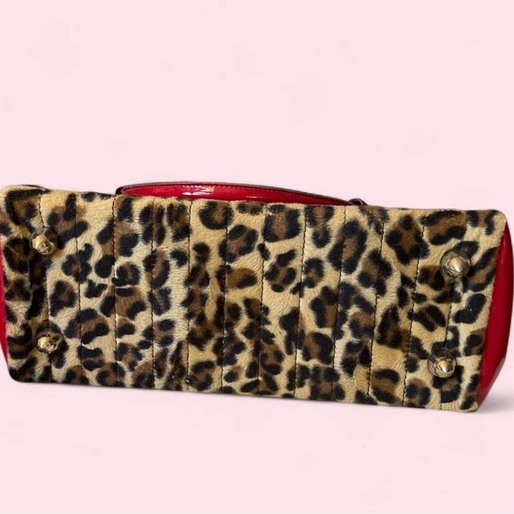 Vintage Lux de Ville Red for Pimp Couture Patent & Leopard-Print - Picture 4 of 8